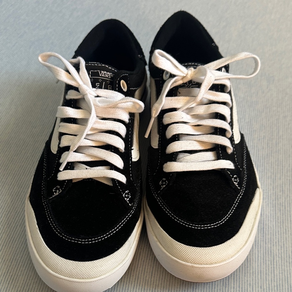 Vans Black and White Low-Top Skate Sneakers